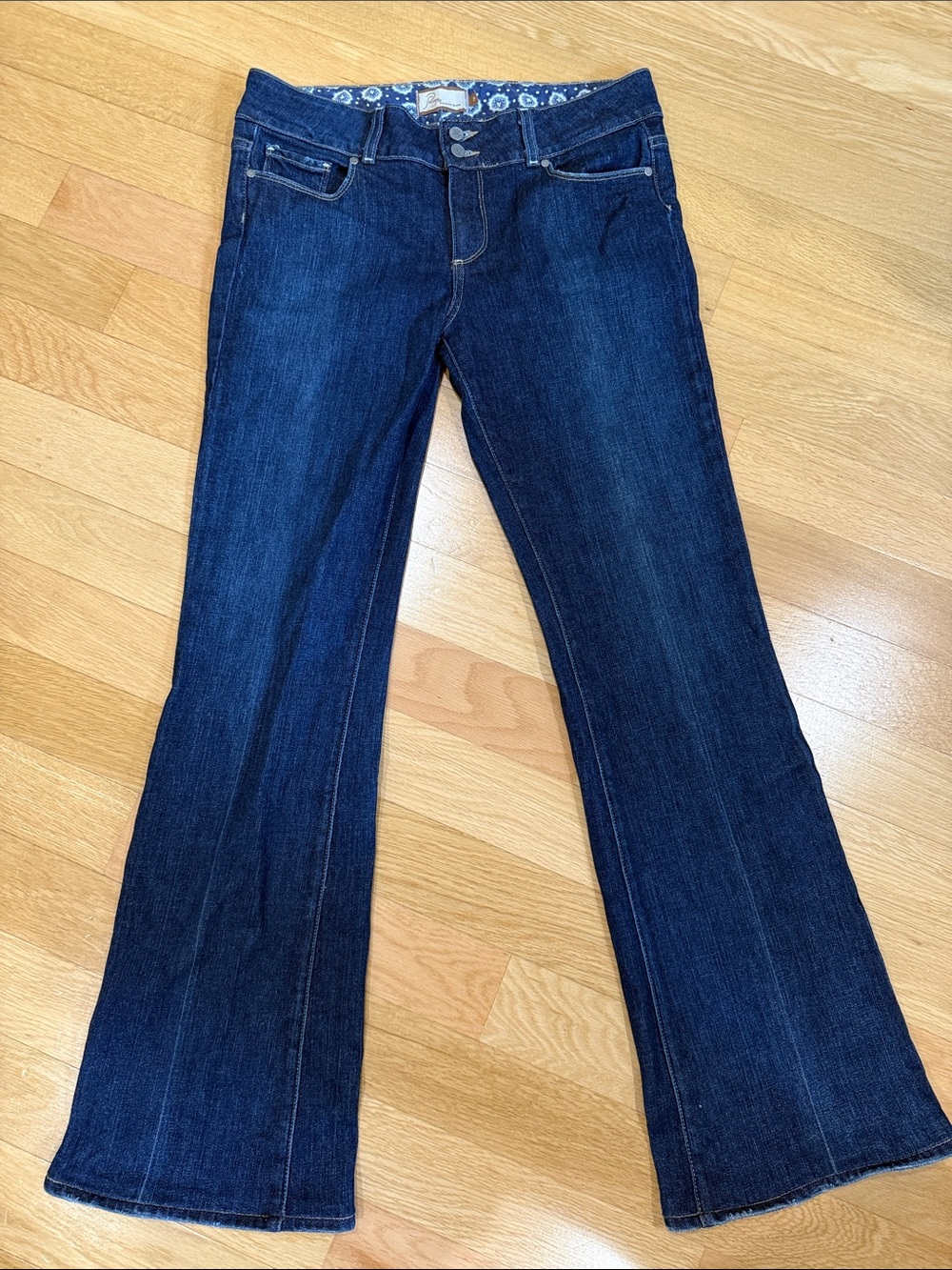 PAIGE Hidden Hills Dark Blue Flared mid rise Jeans